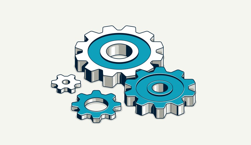 Mechanical engineering concept gears and cogs Vector Image