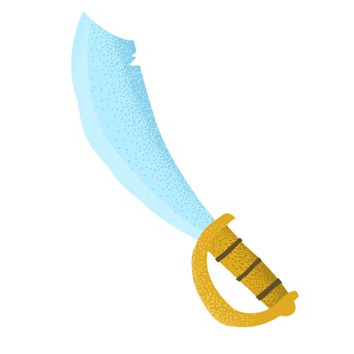 Cartoon style grunge pirate sword isolated Vector Image