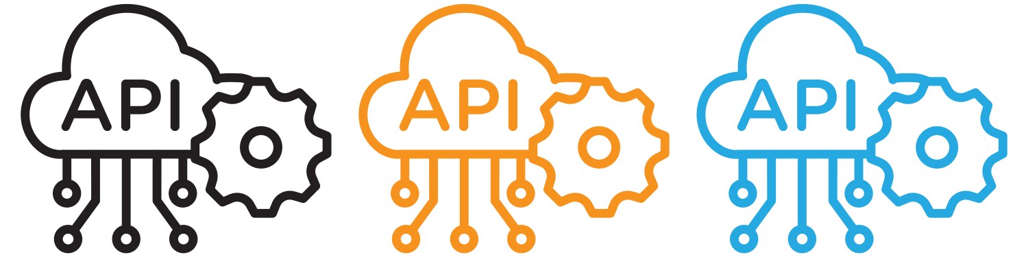 Cloud api logo set collection for web app ui vector image