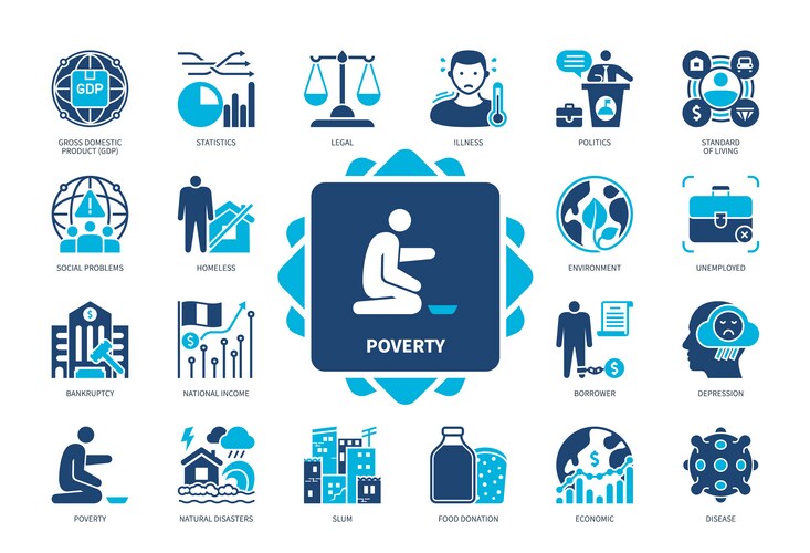 Debt solid icon set Royalty Free Vector Image - VectorStock