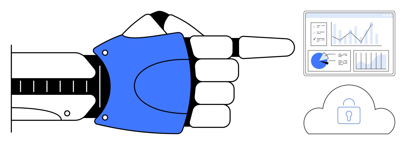 Robotic Hand Data Analytics Dashboard vector image
