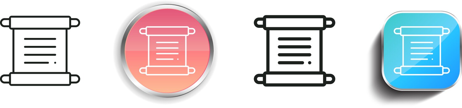 Manuscript icon thin linear regular and button vector image
