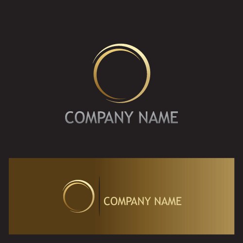 Abstract wing gold company logo Royalty Free Vector Image
