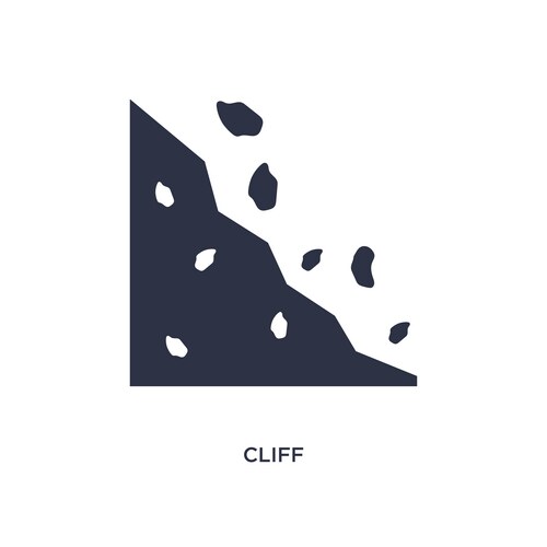 Warning sign keep out unstable cliff – Royalty-Free Vector | VectorStock