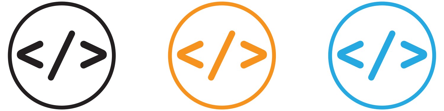 Coding logo set collection for web app ui vector image