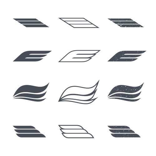 Wings icons set 4 Royalty Free Vector Image - VectorStock