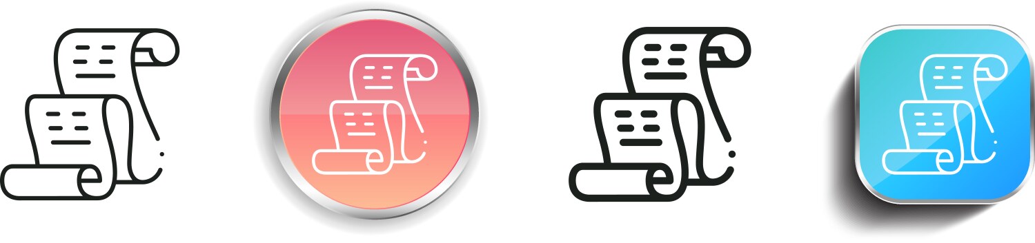 Manuscript icon thin linear regular and button vektorbild
