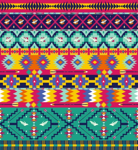 Aztec colorful geometric seamless pattern Vector Image