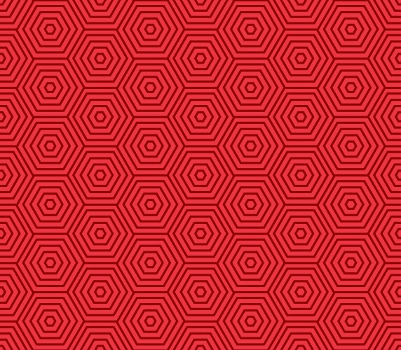 Chinese hexagon spiral pattern seamless red art vector image