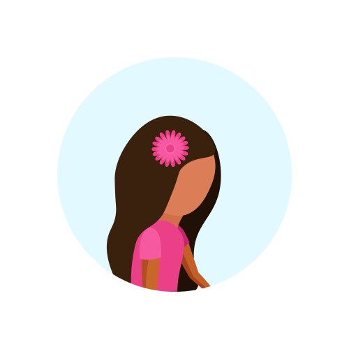 Little girl profile avatar isolated cute female vector image