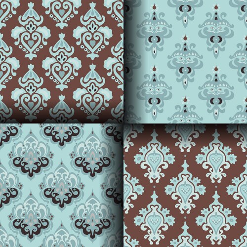 Vintage seamless pattern set Vector Image