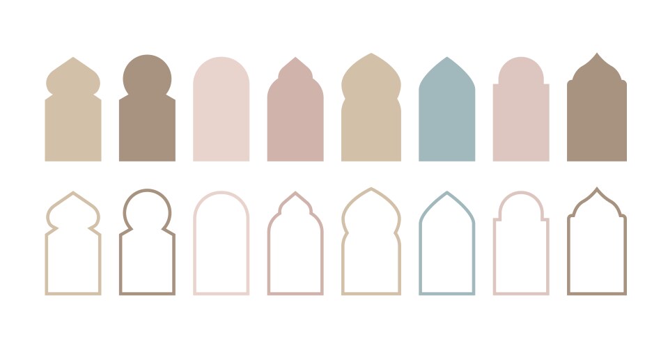 Islamic Arch Windows & Gates Vector Image