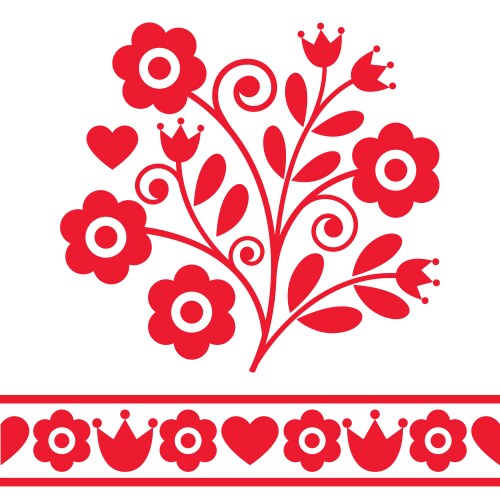 Polish retro folk art long vertical design Vector Image