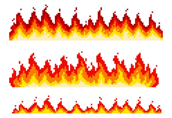Fire pixel art Vector Images & Graphics for Commercial Use | VectorStock