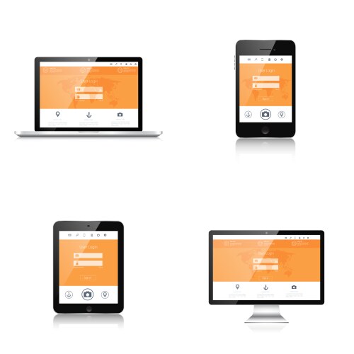 Responsive web design adaptive user interface vector image