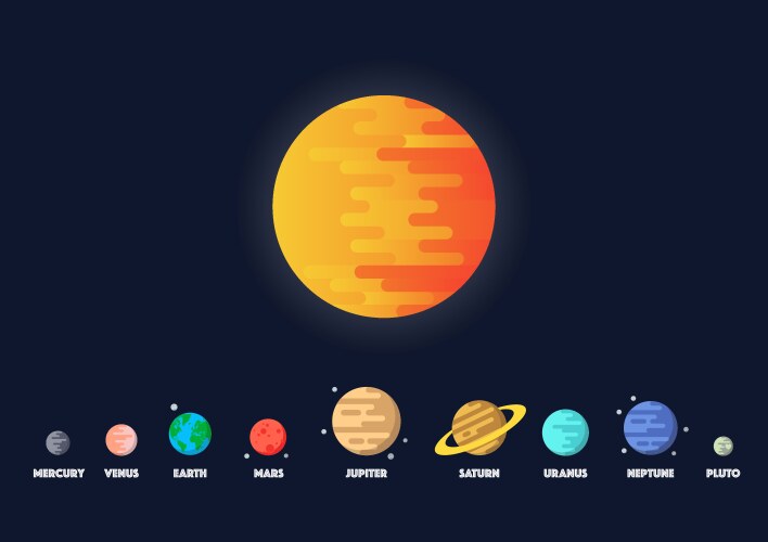 Planets and Stars in Space Vector Image