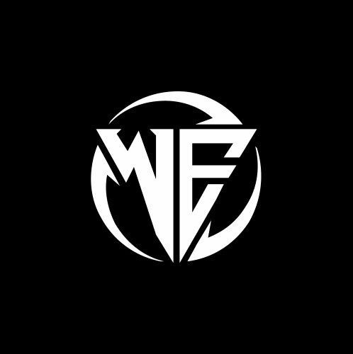 Wa logo with circle rounded negative space design Vector Image