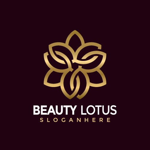 Gold Lotus Logo - Modern Floral Vector Image