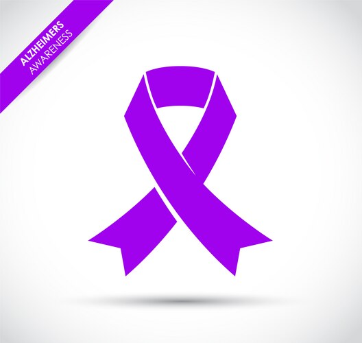 Alzheimer's Awareness Ribbon Vector Image