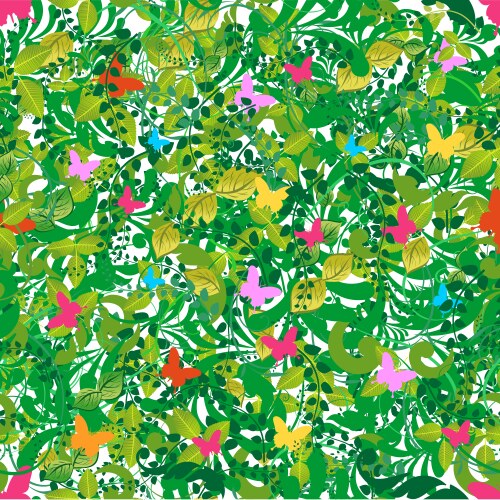 Green floral spring and summer pattern vector image