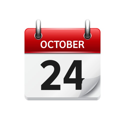 September 24 flat daily calendar icon Royalty Free Vector