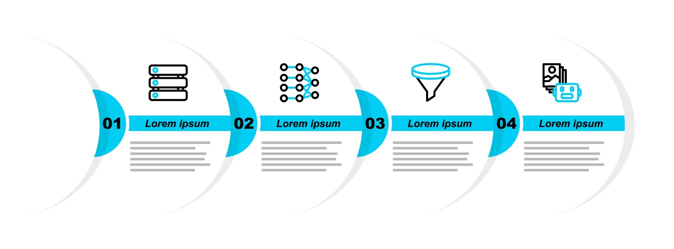 set line artificial intelligence robot funnel vector image