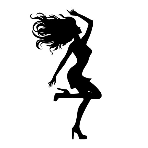 woman dancing silhouette vector