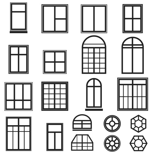 Set of window icons Royalty Free Vector Image - VectorStock