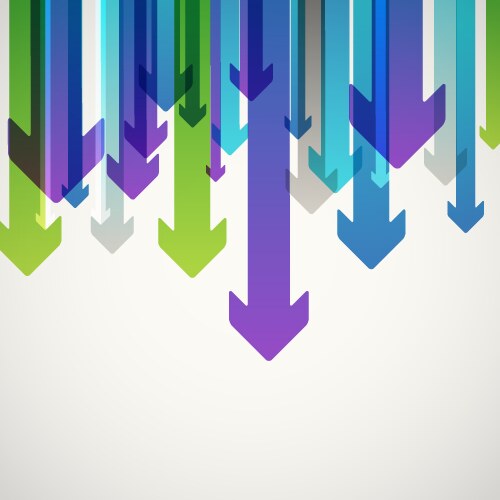 Abstract background of different color arrows vector image