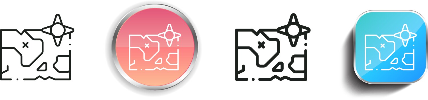 Map icon thin linear regular and button style vektorbild