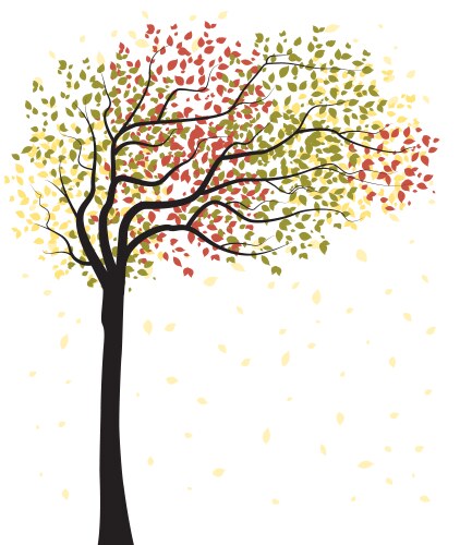 Realistic tree with leaves Royalty Free Vector Image