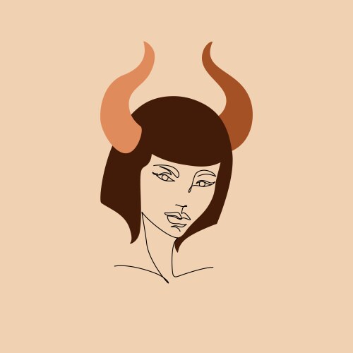 Taurus woman astrological sign beautiful girl vector image