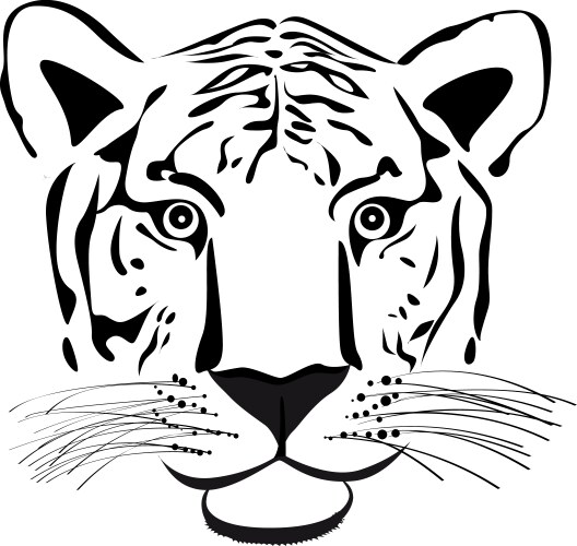 Tiger Head Silhouette Vector Image