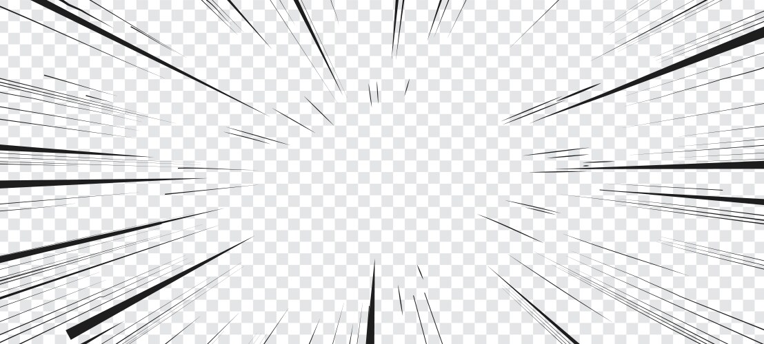 Manga speed lines comic anime explosion effect vector image