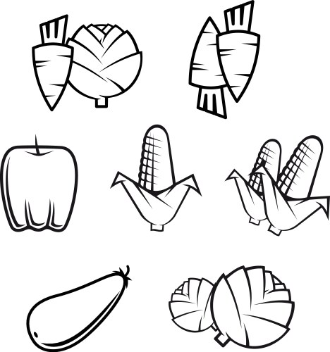 set of vegetables vector image