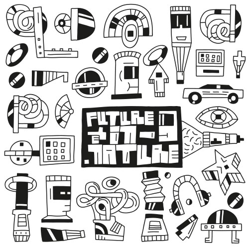Devicesfuturerobots toys - doodles Vector Image