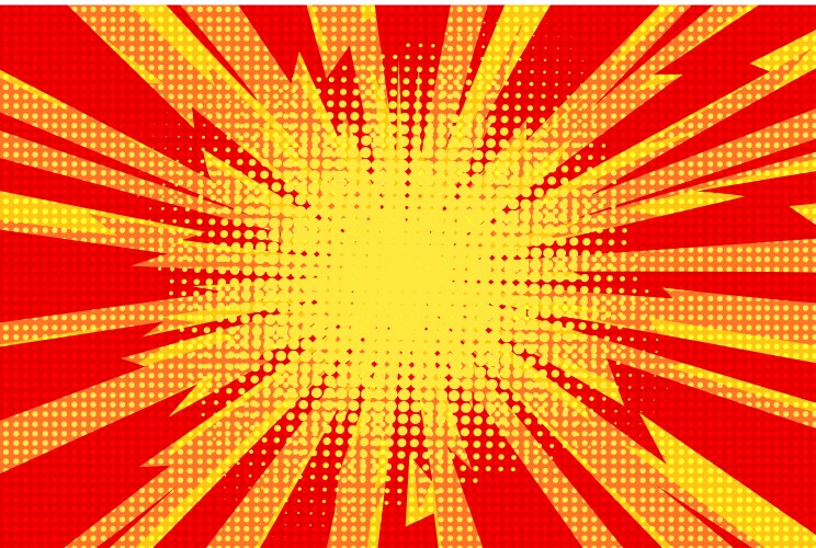 Red pop art rays sunrise Royalty Free Vector Image