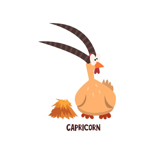 Capricorn Zodiac Chick Vector Image
