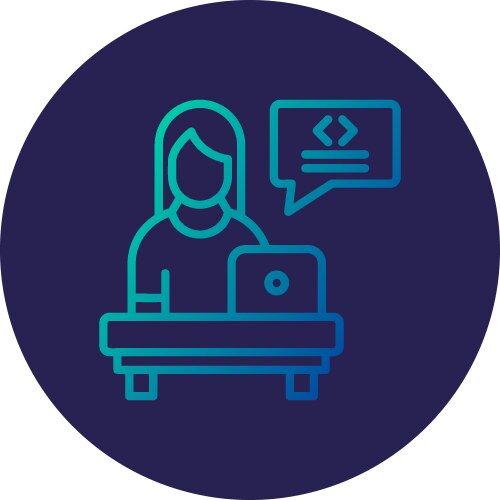 Developer flat icon design – Royalty-Free Vector | VectorStock