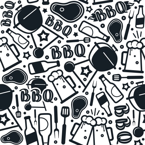 Barbecue Pattern - Seamless Vector Image