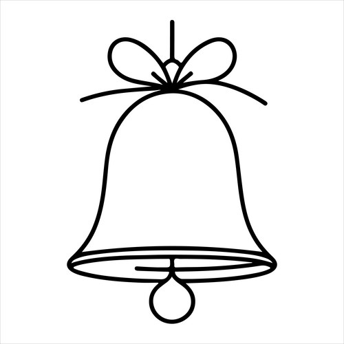 Elegant Black Bell with Bow Vector Image