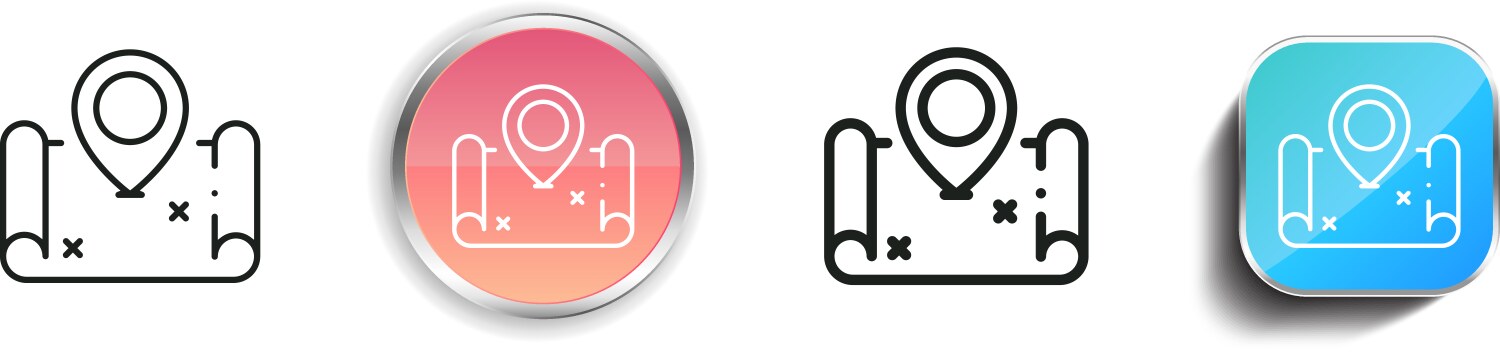 Maps icon thin linear regular and button style vector image