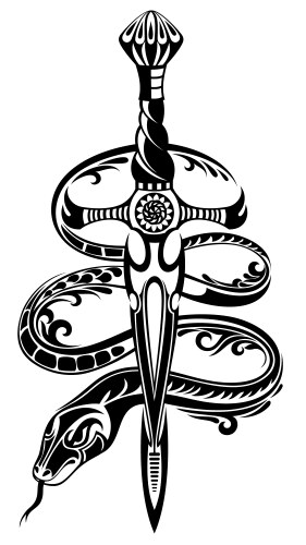 Snake and sword Vector Image
