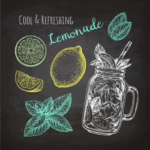 Mason Jar Lemonade Sketch – Royalty-Free Vector | VectorStock
