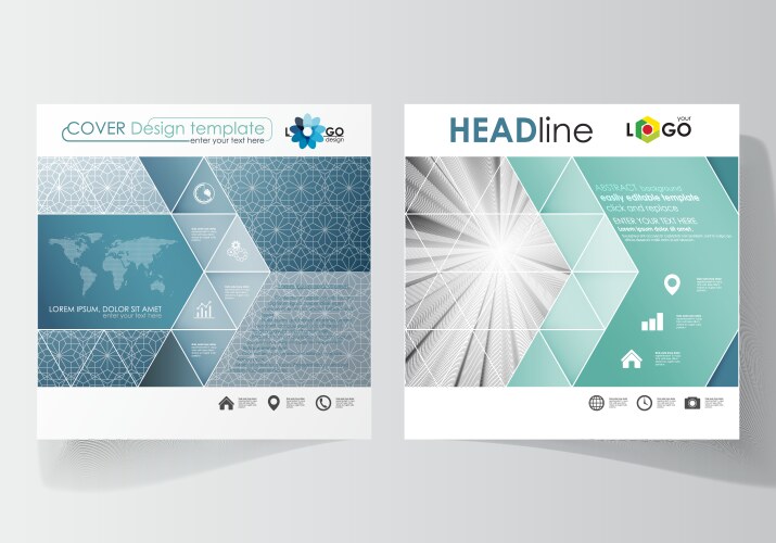 business templates for square design brochure vector image