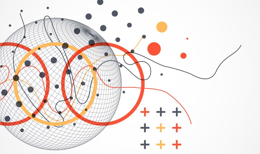 Abstract sphere background with plexus effect 3d vector image