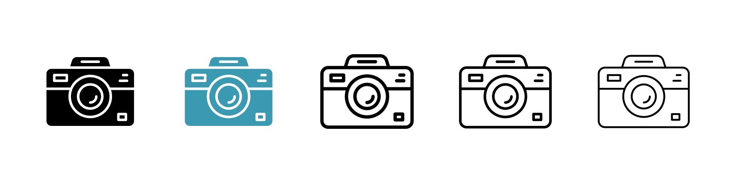 Camera icon set photographer compact symbol Vector Image