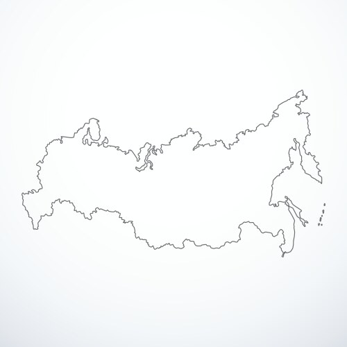 contour russian federation map vector image vector image