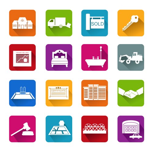 real estate icons vector