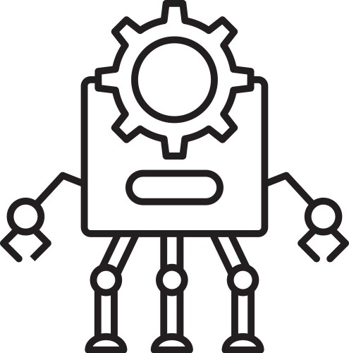 Robot line icon design Vector Image